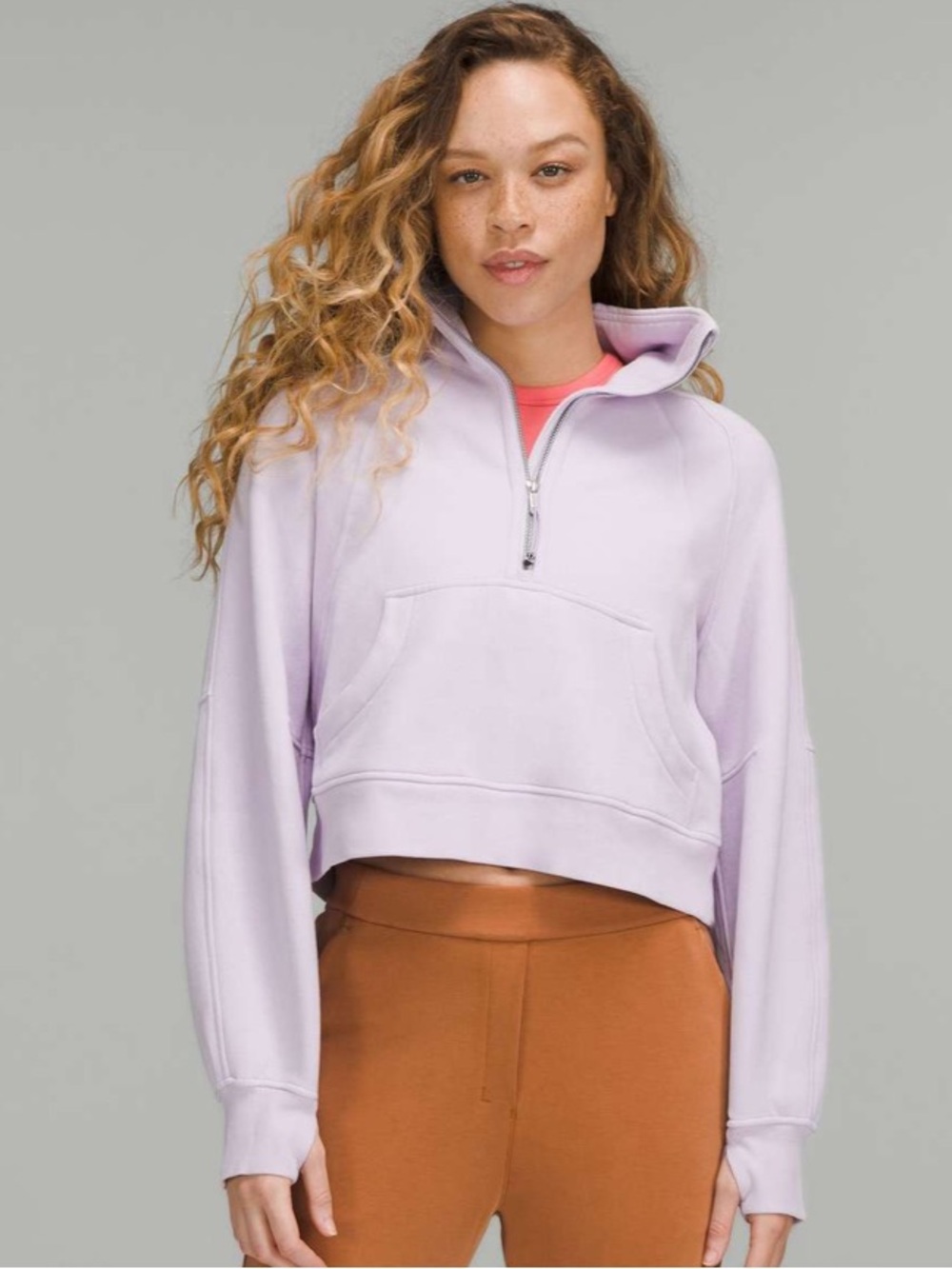 Lululemon Scuba Oversized Funnel Neck Half-Zip in Lavender Dew